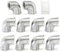 TAISHER 10PCS 304 Stainless Steel 90 Degree Elbow Fittings, 1/4 Inch NPT Female Pipe to 1/4 Inch NPT Female 304 Stainless Pipe Fitting