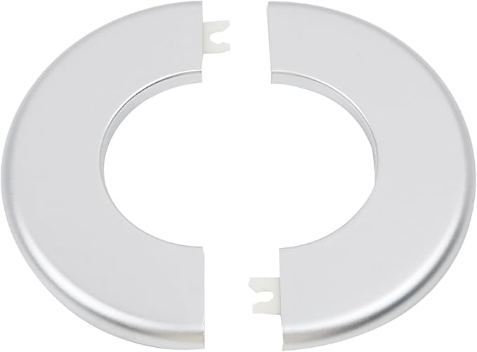 2 Pcs Wall Split Flange, ABS Round Self-Adhesive Escutcheon Plate Buckles Design for 2.5"/64mm,Silver