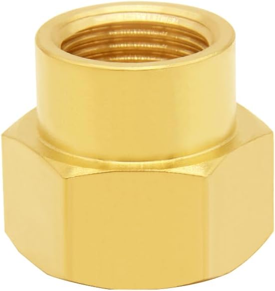 3PCS Brass Reducer Adapter, 1/2" NPT Female to 3/4" NPT Female Thread, Hex Reducing Pipe Fitting Coupler Nipple Connector for Water/Oil/Gas