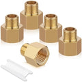 Brass Pipe Fitting Reducer Adapter,3/8" NPT Thread Male to 1/2" NPT Thread Female Fittings Brass fitting,5 Pack