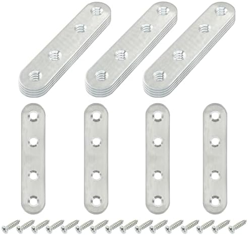 16 Pack 3 Inch Stainless Steel Flat Plate Straight Bracket
