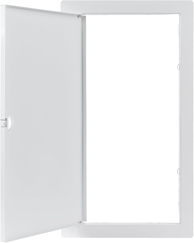 8x16 Inch White Access Panel – Metal Rectangular Wall & Ceiling Access Door for Plumbing Electrical HVAC – Easy Install Indoor Panel for Drywall, Home Improvement and Maintenance