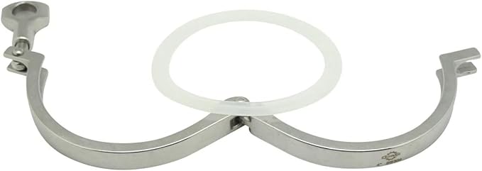 QiiMii 2 Pcs Heavy Duty Single Pin Tri Clamps Ferrule TC 4 Inch Stainless Steel 304 with Silicone Gasket