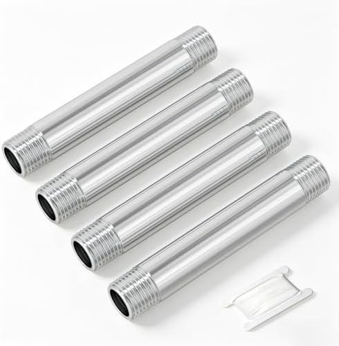 TAISHER 4Pcs 304 SS Nipple Cast Pipe Fitting, 1/4" NPT Male, 4" Length