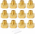TAISHER 12PCS Brass Pipe Fitting, Reducer Adapter, 1/8" Female x 1/8" Male NPT Pipe