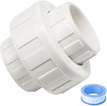 1PC 2 Inch White PVC Union Coupling Pipe Fitting with EPDM O-Ring Socket to Socket 2" PVC Pipe Adapter Coupling SCH40 HE065-2