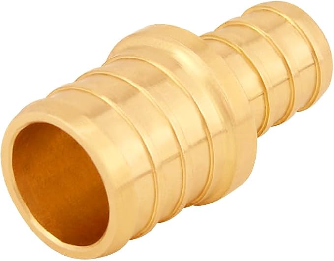 15PCS LF Brass 3/4 to 1/2 Inch PEX Reducer Coupling Barb Crimp Pipe Tube Fitting Kit (5PCS Straight + 5PCS Elbow + 5PCS Tee)