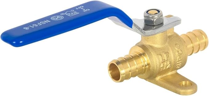 30-Pack EFIELD 1/2-inch Crimp Pex Brass Full Port Shut-off Ball Valve with Drop-ear, Red and Blue Levels, ASTM F1807 (10, 1/2-inch),(VALVE213-30PCS)