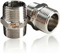 1" NPT Stainless Steel Hex Nipple, 2PCS Male to Male Pipe Fitting Adapter