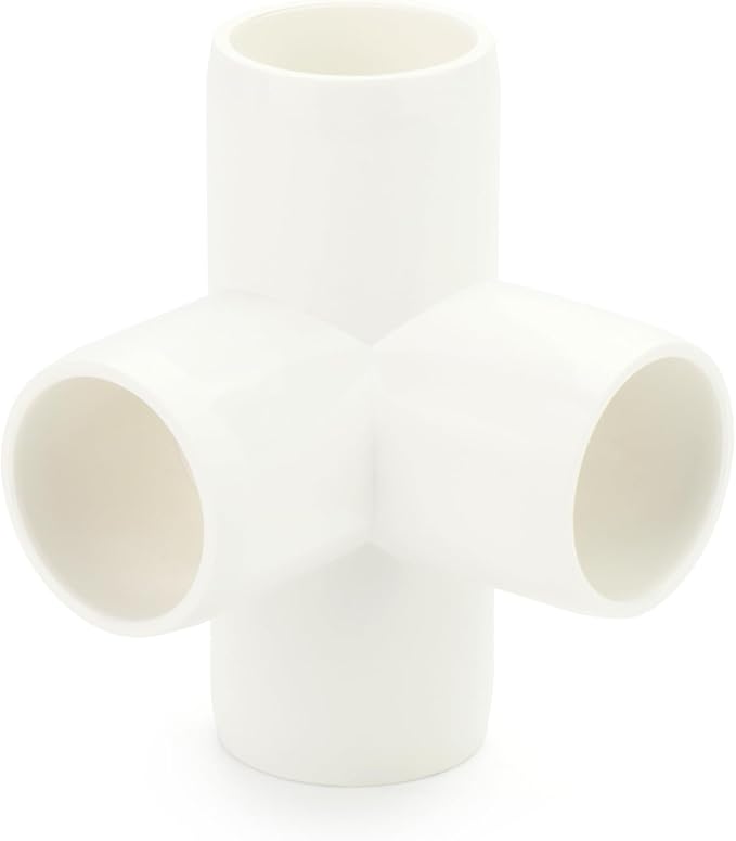 GASHER 10PCS 4Way PVC Pipe Fittings 1-1/4" PVC Furniture Grade Pipe Socket Fittings, For Home or Industrial