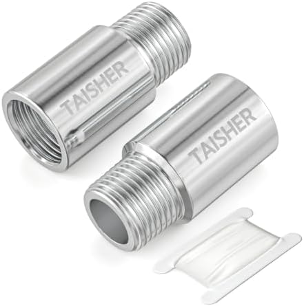 TAISHER 2Pcs 316 Nipple Cast Pipe,1/2"Male NPT x 1/2"Female NPT, 2"(L)