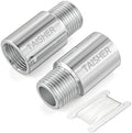 TAISHER 2Pcs 316 Nipple Cast Pipe,1/2"Male NPT x 1/2"Female NPT, 2"(L)