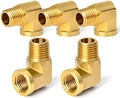 TAISHER 5pcs 90 Degree Barstock Street Elbow, 1/4 Inch NPT Male Pipe to 1/4 Inch NPT Female Brass Pipe Fitting