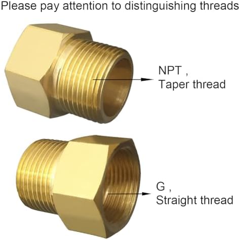 Joywayus Brass 3/4" G Female x 3/4" NPT Male Pipe Fitting Connector Adapter