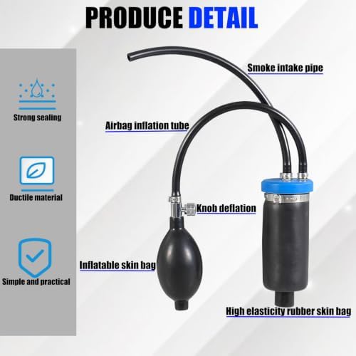 2 Pcs Universal Easy Intake Adapter, Automotive Smoke Machine Inflatable Bladder for 12V Vehicle Pipes Fuel Leakage Detector Diagnostic Tester
