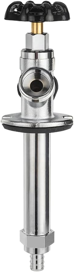 EFIELD 4-inch Anti-Siphon Frost Free Sillcock 1/2 inch Barb Crimp Pex X 3/4 inch Hose Bibb, Chrome Plated Brass Body, (4-inch),(SILLCOCK024)