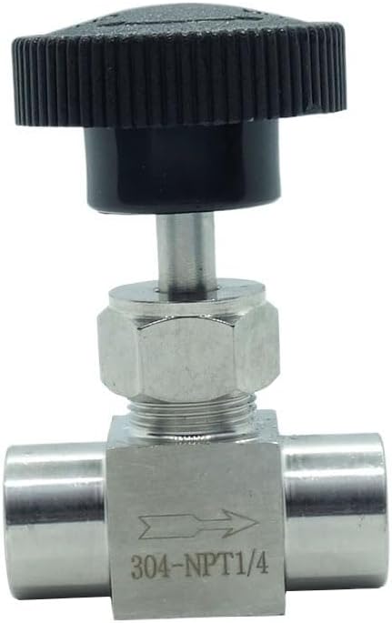 1 Piece Stainless Steel 304 Instrument Gas Needle Valve 1/4" NPT Female x 1/4 NPT Female