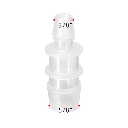 Quickun Plastic Hose Barb Reducer Fitting 3/8" to 5/8" Barbed Reducing Union Adapter Splicer Mender Joint Fitting (Pack of 5)