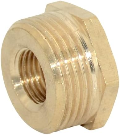 2pcs 1/4"" NPT Male To 3/4" NPT Female Brass Reducer Thread Hex Bushing Brass Threaded Pipe Fitting,Hex Reducing Convert Adapter Pipe Fitting (1/4"*3/4")