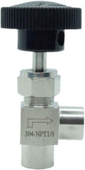 1 Piece Stainless Steel 304 Instrument Gas Angle Needle Valve 1/8" NPT Female x 1/8 NPT Female