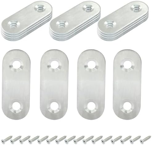 16 Pack 1.5 Inch Stainless Steel Flat Plate Straight Bracket