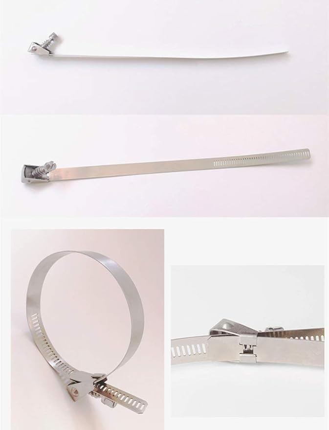 Stainless Steel Hose Clamp 0.5x28 inch Extra Long 25 pcs Adjustable Worm Gear Pipe Clamps Air Ducting Clamp for Plumbing, Automotive And Mechanical Applications (0.5x28 inch)