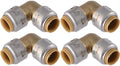SharkBite Max 1/2 Inch 90 Degree Elbow, Pack of 4, Push to Connect Brass Plumbing Fitting, PEX Pipe, Copper, CPVC, PE-RT, HDPE, UR248A4