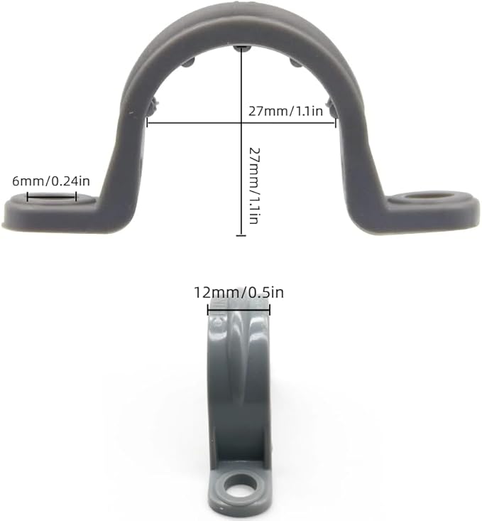 12-Pack 3/4" PVC Pipe Mounting Straps - Plastic Conduit Clamps for Electrical Cables & Plumbing Pipes (2-Hole Design)
