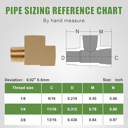 4PCS Brass Pipe Fittings Barstock Street Tee,1/4" x 1/4" x 1/4"