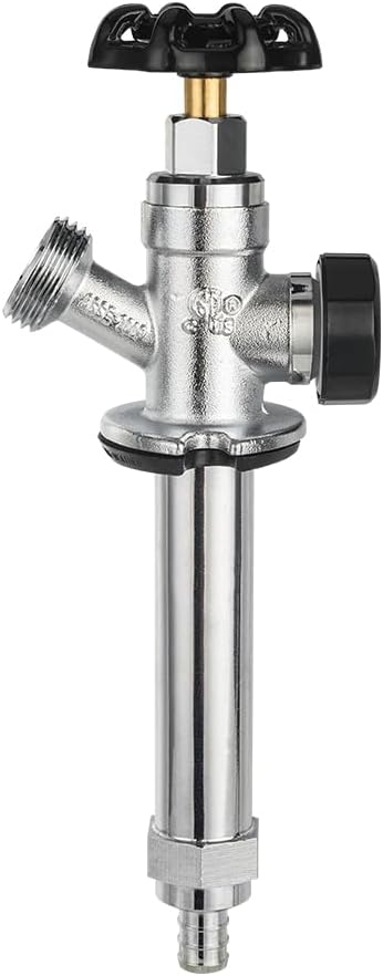 EFIELD 4-inch Anti-Siphon Frost Free Sillcock 1/2 inch Barb Crimp Pex X 3/4 inch Hose Bibb, Chrome Plated Brass Body, (4-inch),(SILLCOCK024)
