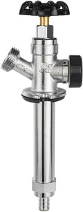 EFIELD 4-inch Anti-Siphon Frost Free Sillcock 1/2 inch Barb Crimp Pex X 3/4 inch Hose Bibb, Chrome Plated Brass Body, (4-inch),(SILLCOCK024)