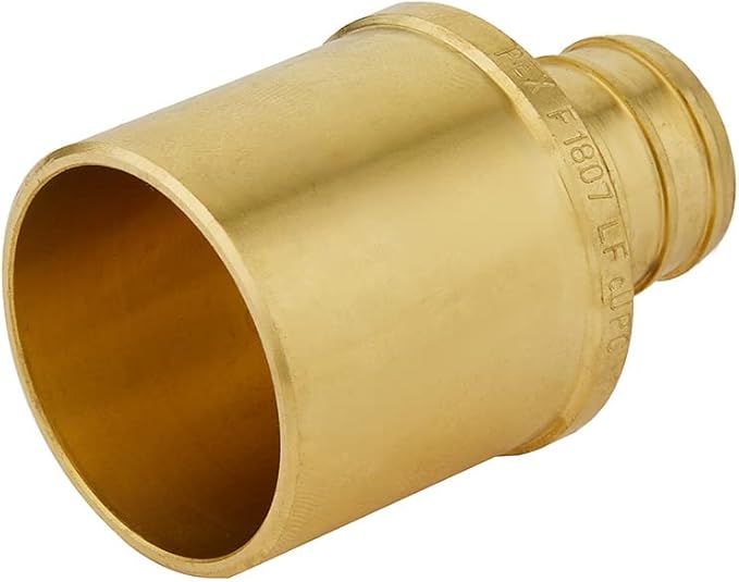 (Pack of5) EFIELD Pex A Full Flow Expansion Brass Fittings 1/2" Pex X 3/4" Female Sweat Adapter (Over the Copper Pipe), ASTM F1960,(PEX1960058-5PCS)