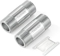 TAISHER 2Pcs 316 Thickened Nipple Cast Pipe,3/8" NPT Male, 2" Length