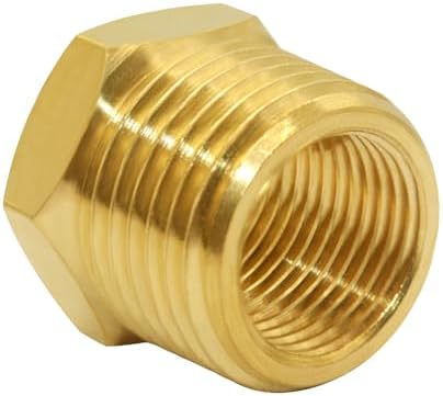 Joywayus 5Pcs Brass Reducing Hex Bushing 1/2" NPT Male to 3/8" NPT Female