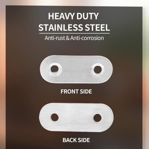 Jiozermi 24 Pcs Straight Brace, 1.6" x 0.6", Stainless Steel Silver