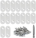 16 Pack Flat Plate Straight Brackets 40MM Stainless Steel Flat Metal Braces,Repair Bracket with Screws