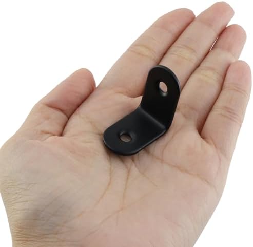 MY MIRONEY 12 Pcs Shelf Bracket Black L Brackets, 1" x 0.6" x 1"