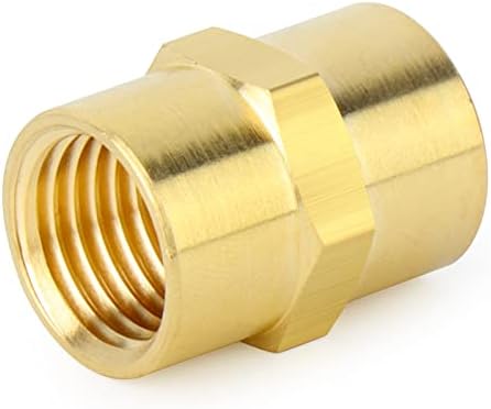 ChillWaves Brass Pipe Fitting, Hex Coupling 1/2" NPT Female x 1/2" NPT Female Thread Adapter(3-PACK)