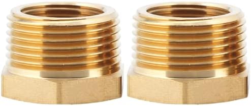 2PCS 1" x 3/4" Brass Reducer Hex Bushing by CX WONDERLAND