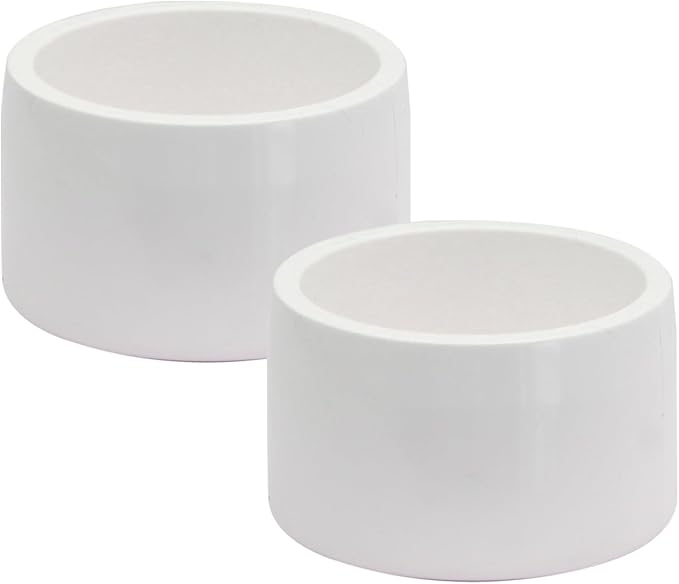 2 Pack 2 Inch PVC Cap, SCH40 PVC Pipe End Cap Fitting Furniture Grade Pipe End Plug Adapter, White Plug Socket Fittings for Build Furniture DIY Garden Shelf