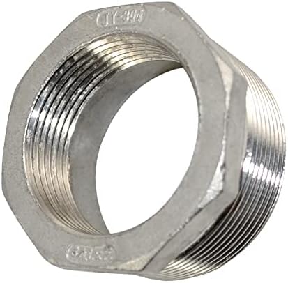 2" Male NPT to 1-1/2" Female NPT Female Reducing/Reducer Bushing Pipe Fitting,Adapter,Stainless Steel SS 304 Hex Bushing…