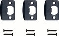 Replacement Products Strike Plate Full Lip 1/4", 2-1/4 Inches, 1-5/8" Center-to-Center, Radius Corner for Knob or Lever Door Lock in Black Finish 3 PCS