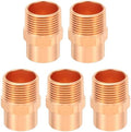 PATIKIL 3/4" Male Adapter Fitting with C x M Connections, 5 Pcs Copper Pipe Fittings with Sweat Solder X FNPT Connection Threaded Tubing Connector for Residential, Commercial