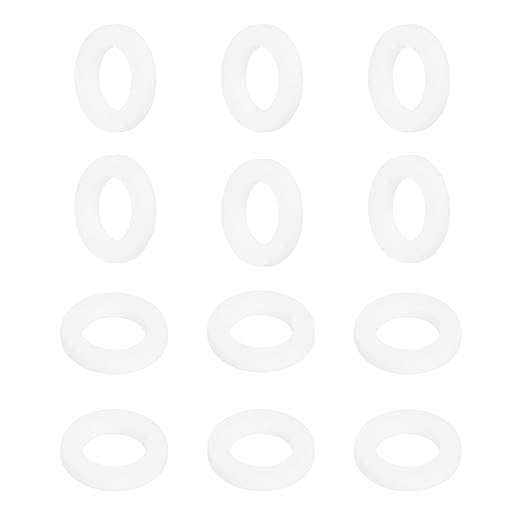 MECCANIXITY PTFE Flat Washers, 12Pack 20mm OD 12mm ID 3mm Thick Sealing Spacer Gasket Ring for Faucet Pipe Hose Bolt Machinery, White
