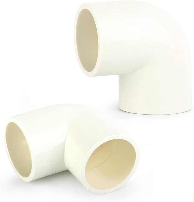 GASHER 2PCS PVC Pipe Fitting 3" PVC 90 Degree Elbow, Furniture Grade Pipe Socket Fittings, For Home or Industrial