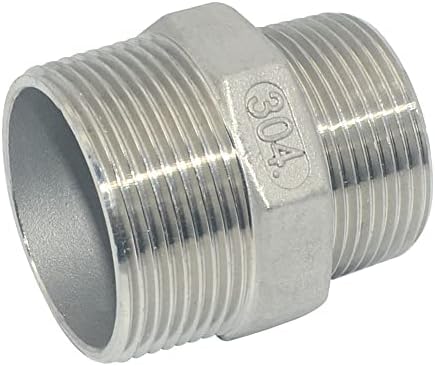 1-1/2" x 1-1/4" Male Threaded Reducing Nipple Fitting/Adapter,Stainless Steel SS304 NPT Pipe Hex Reducer