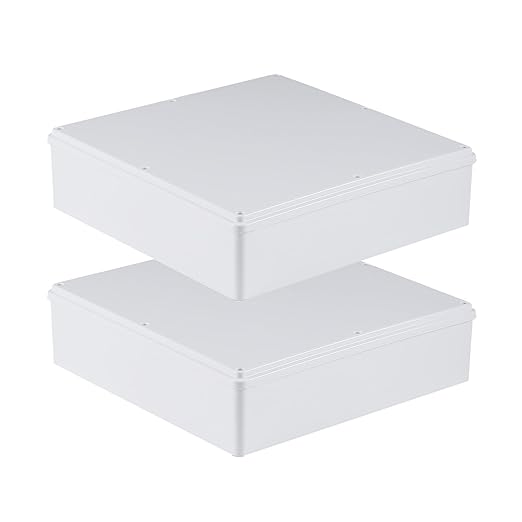 2 Pack 12" x 12" x 3" PVC Plastic Dustproof Waterproof Box IP65 Junction Boxes Project Junction Conduit Box for Electrical Enclosure