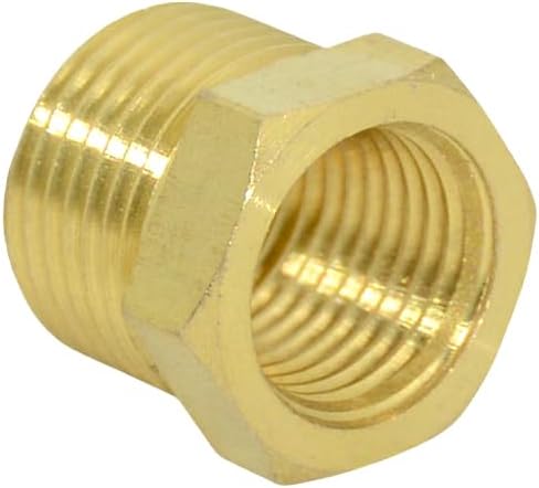 2pcs 1/4" NPT Male To 3/8" NPT Female Brass Reducer Thread Hex Bushing Brass Threaded Pipe Fitting,Hex Reducing Convert Adapter Pipe Fitting (1/4"*3/8")