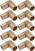 SharkBite 1 Inch Crimp 90 Degree Elbow, Pack of 10, Brass Plumbing Fitting, PEX Pipe, PE-RT, UC260LFA10