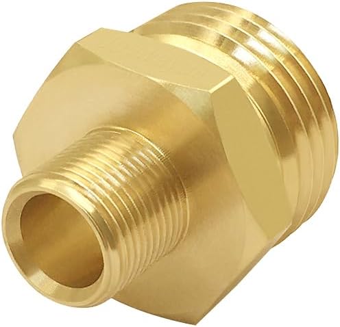 Joywayus 2PCS 3/4 GHT Male to 3/8 Compression Male Thread Adapter Pipe Fitting, Brass Reducer Faucet Connector Water Hose Adapter, Supply Line to Garden Hose Adapter for RV Kitchen Bathroom Plumbing